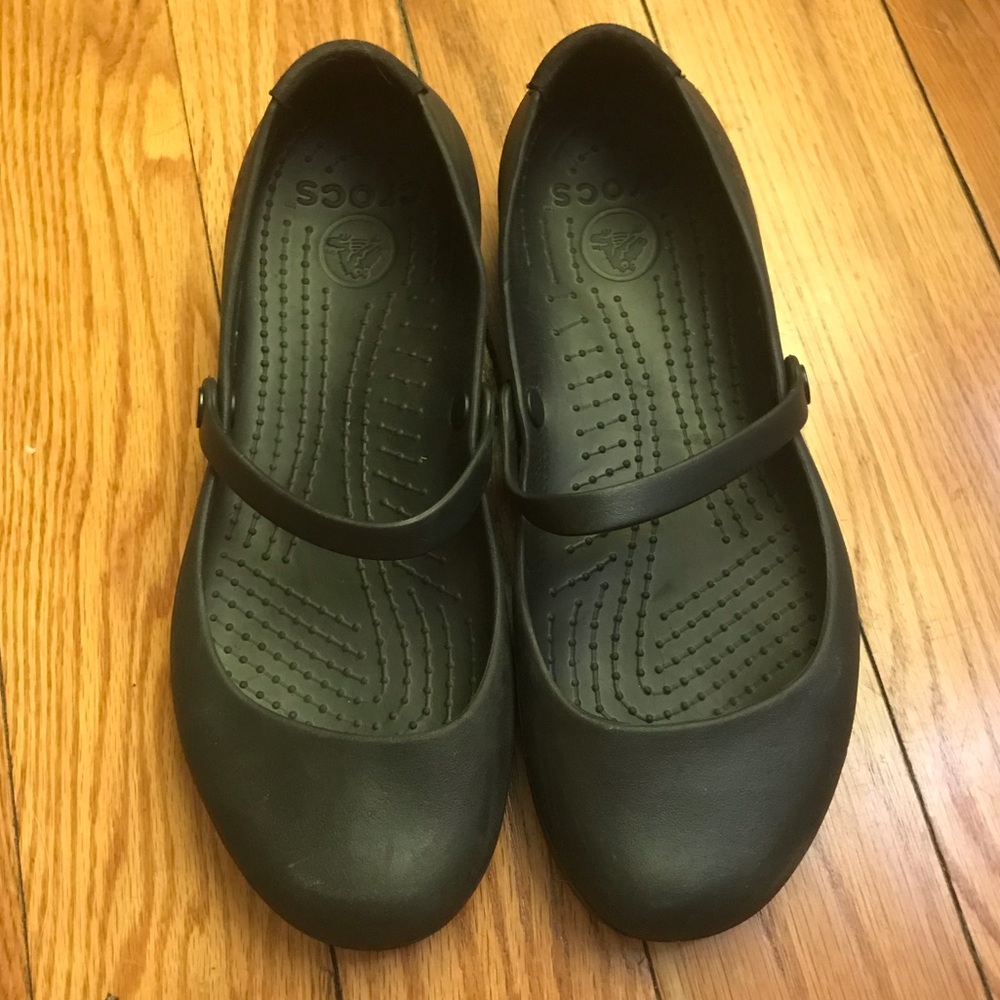 Black slip-on crocs